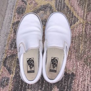 White Leather Vans!!